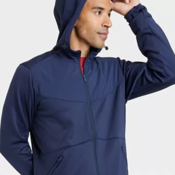 Mens Blue DWR Fleece Full Zip Hoodie Size XXL -‎ All In Motion - Picture 3 of 3